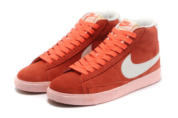 Nike Blazer Mid Suede millesime chaussures femmes blanc orange (1)
